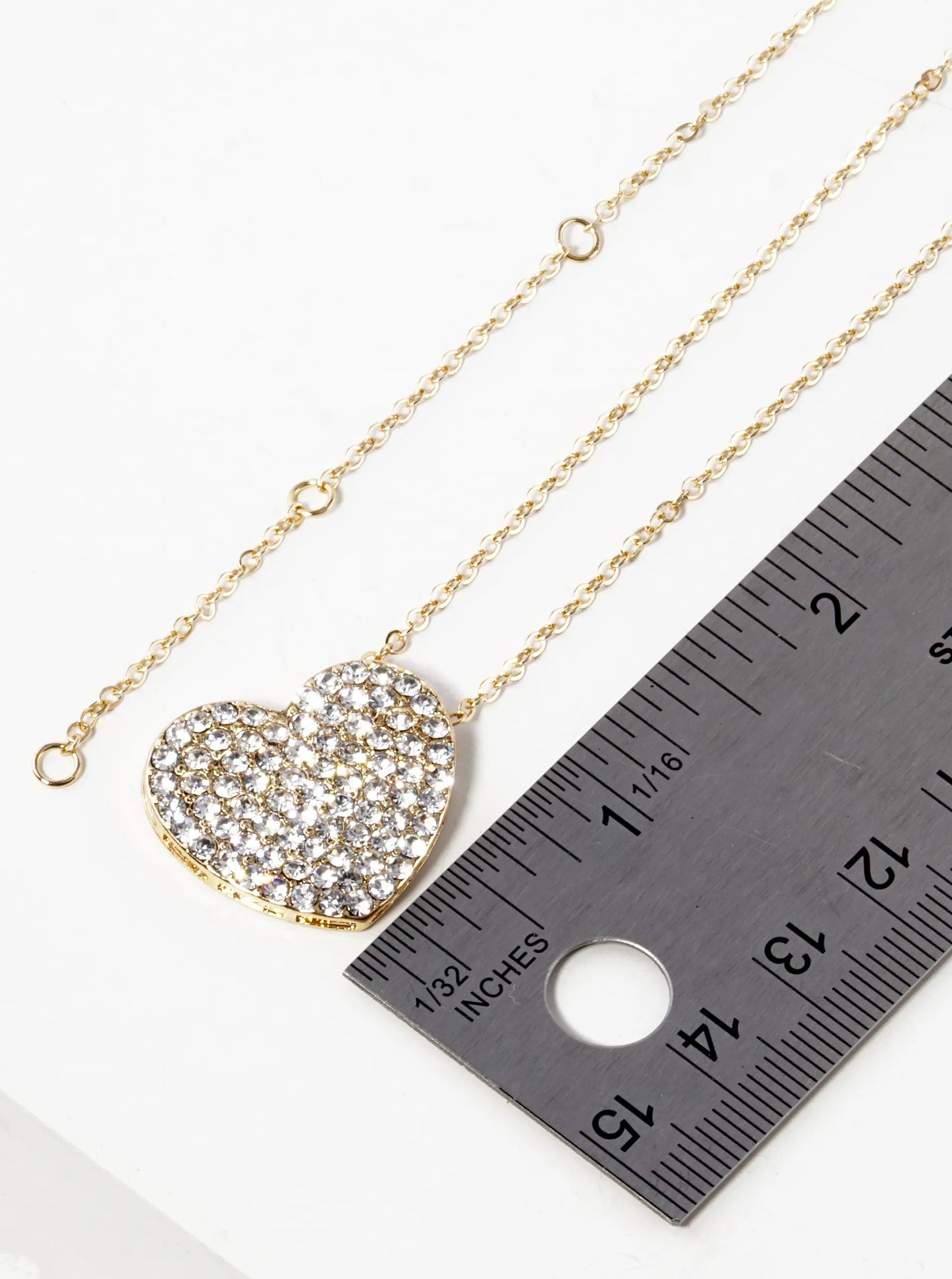 Crystal Pave Sideways Heart Pendant Necklace