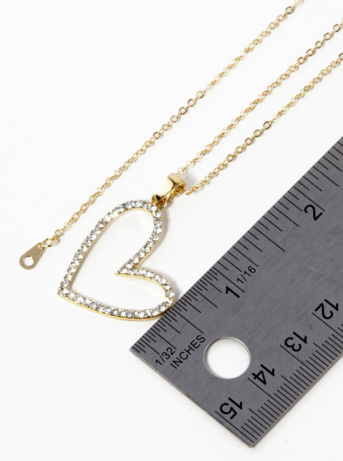 Crystal Pave Sideways Heart Pendant Necklace