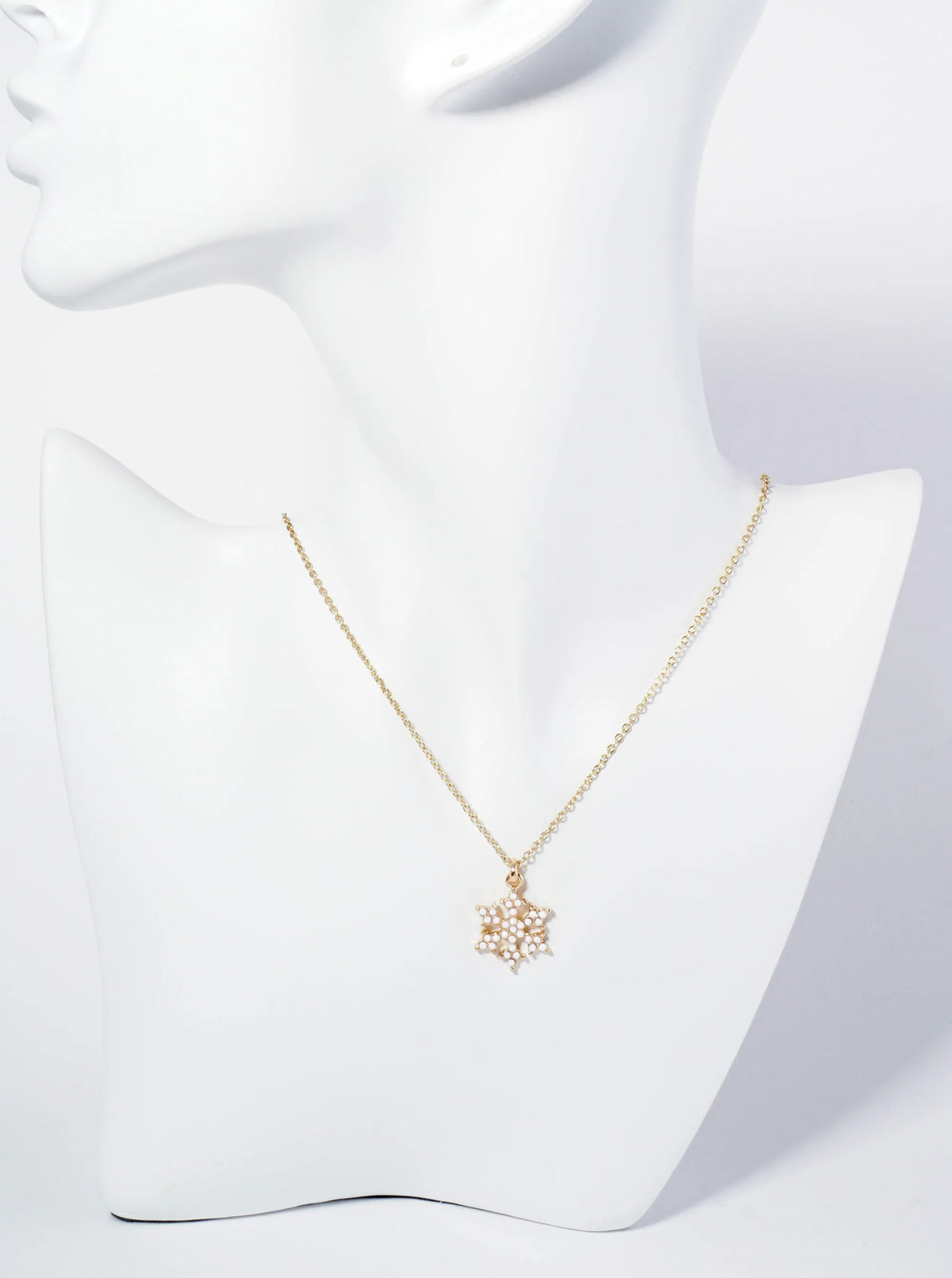 Crystal Pave Snowflake Pendant Necklace
