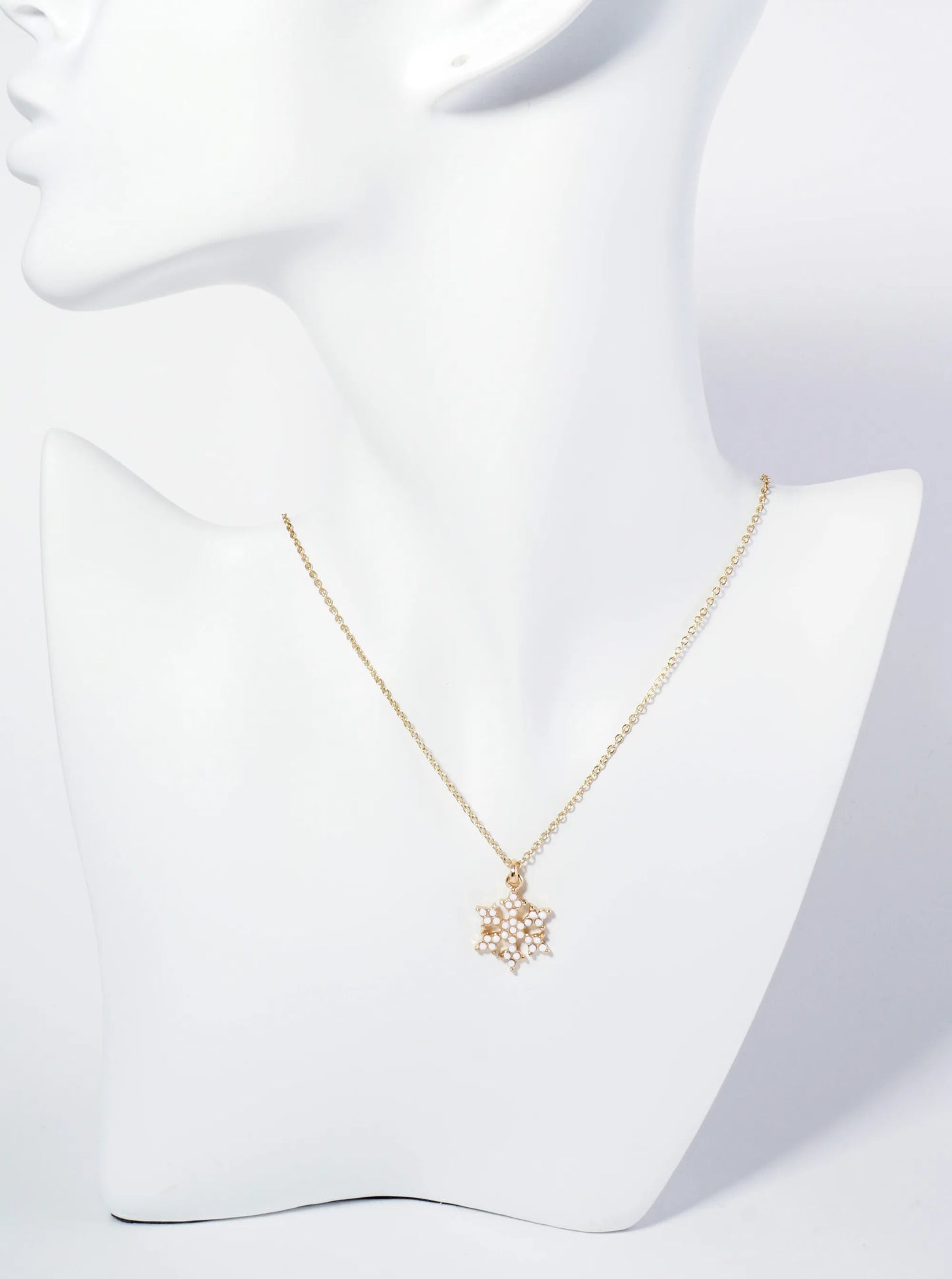 Crystal Pave Snowflake Pendant Necklace