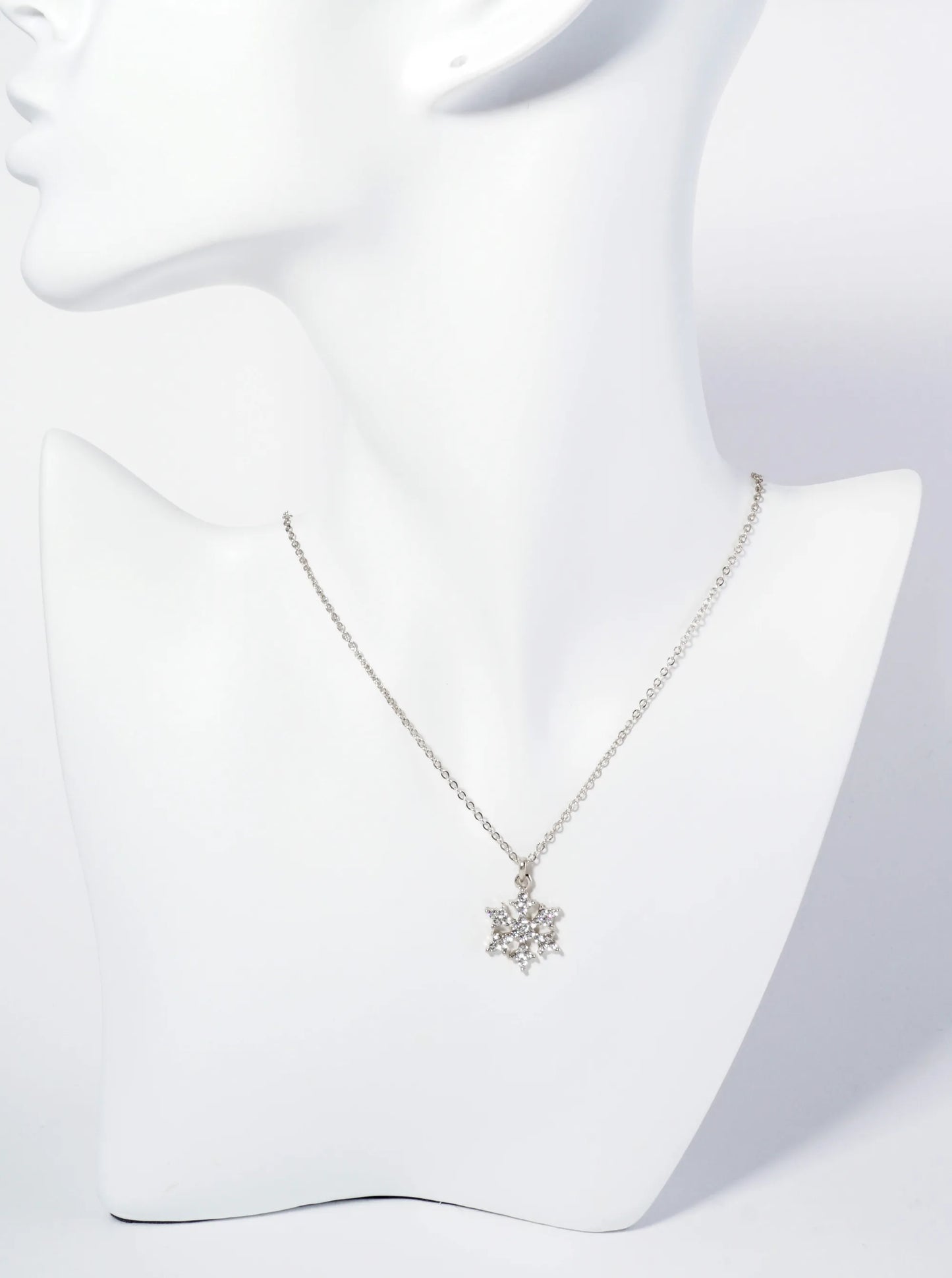 Crystal Pave Snowflake Pendant Necklace