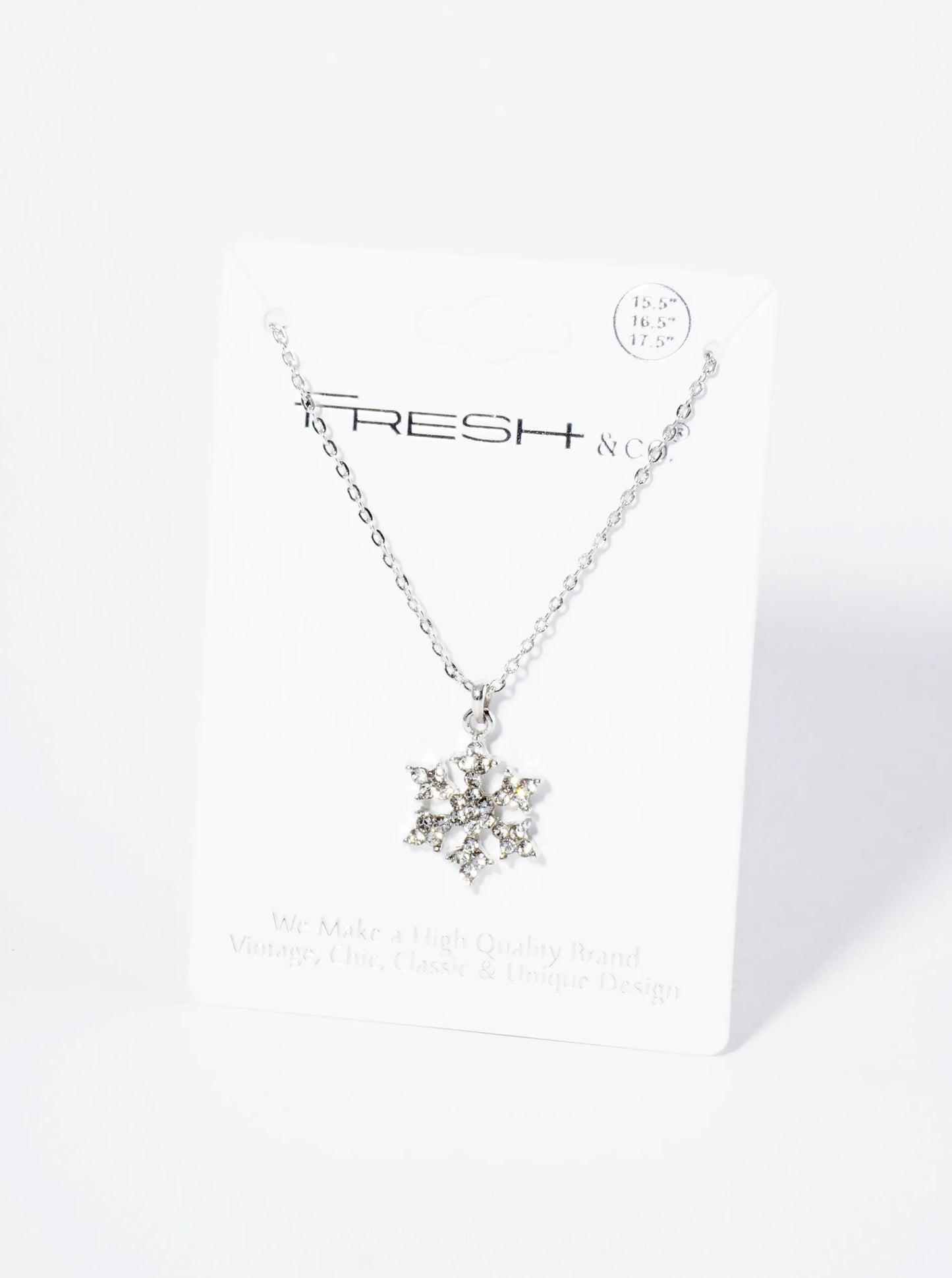 Crystal Pave Snowflake Pendant Necklace