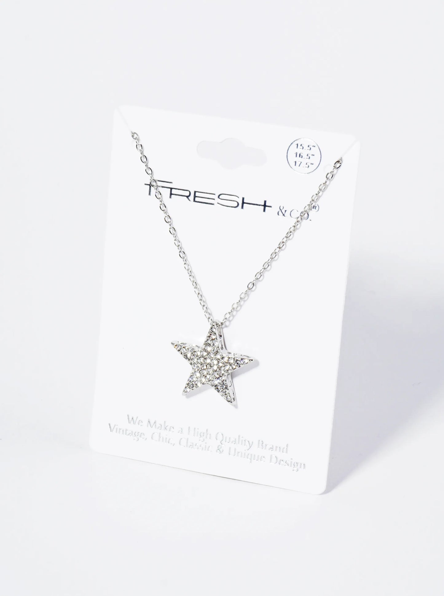 Crystal Pave Star Pendant Necklace