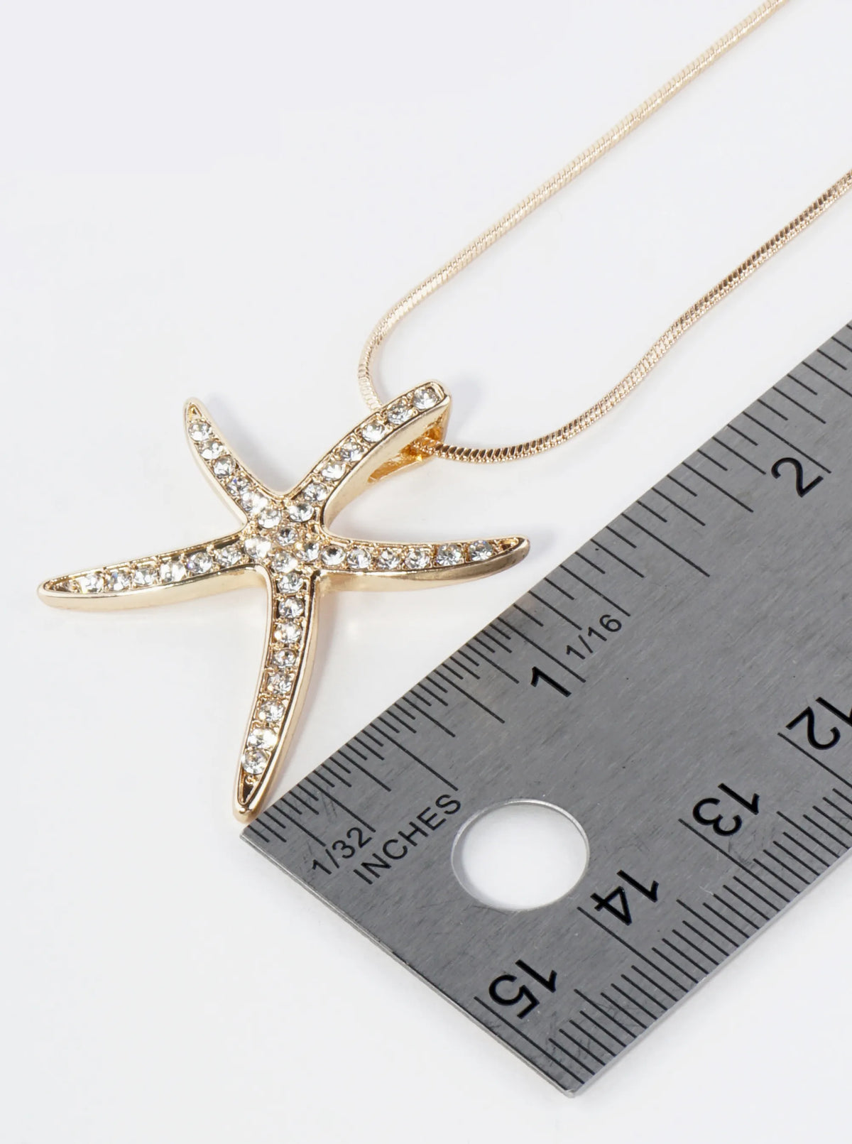 Crystal Pave Starfish Sea Star Pendant Necklace