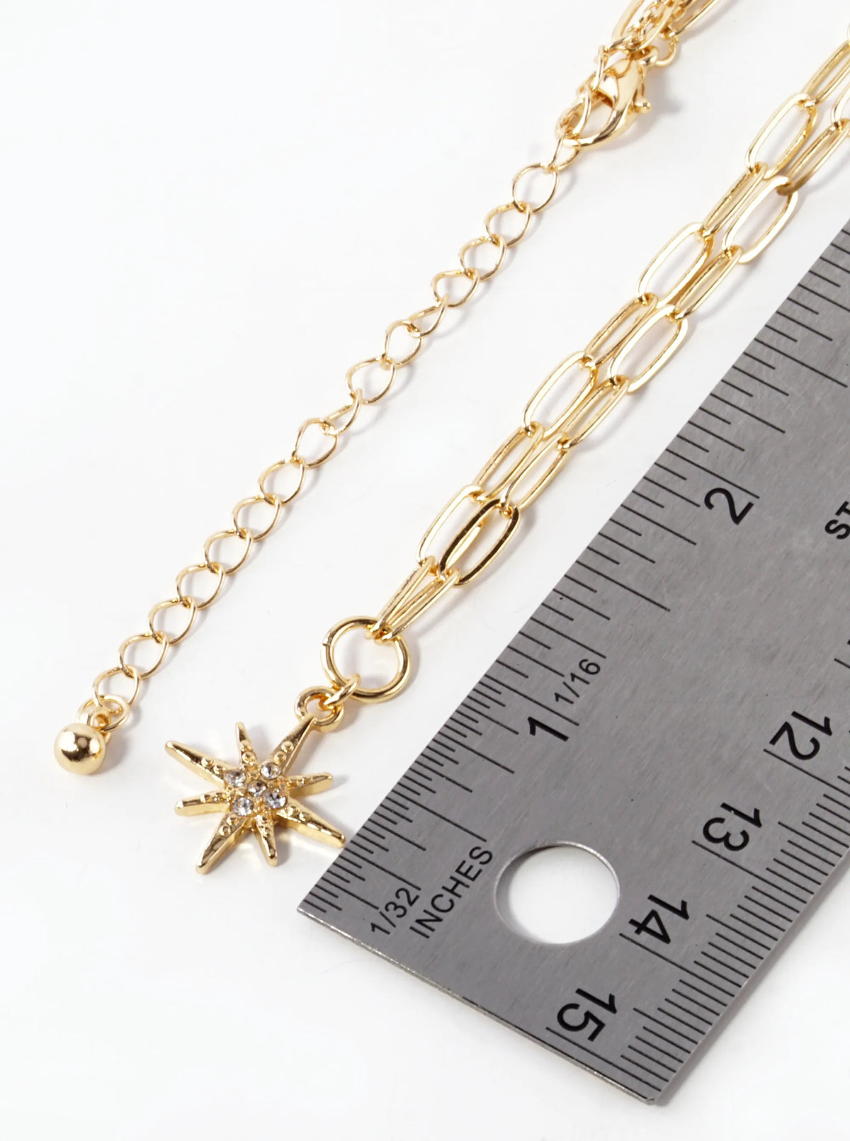 Crystal Pave Sunburst Pendant Dual Layer Necklace