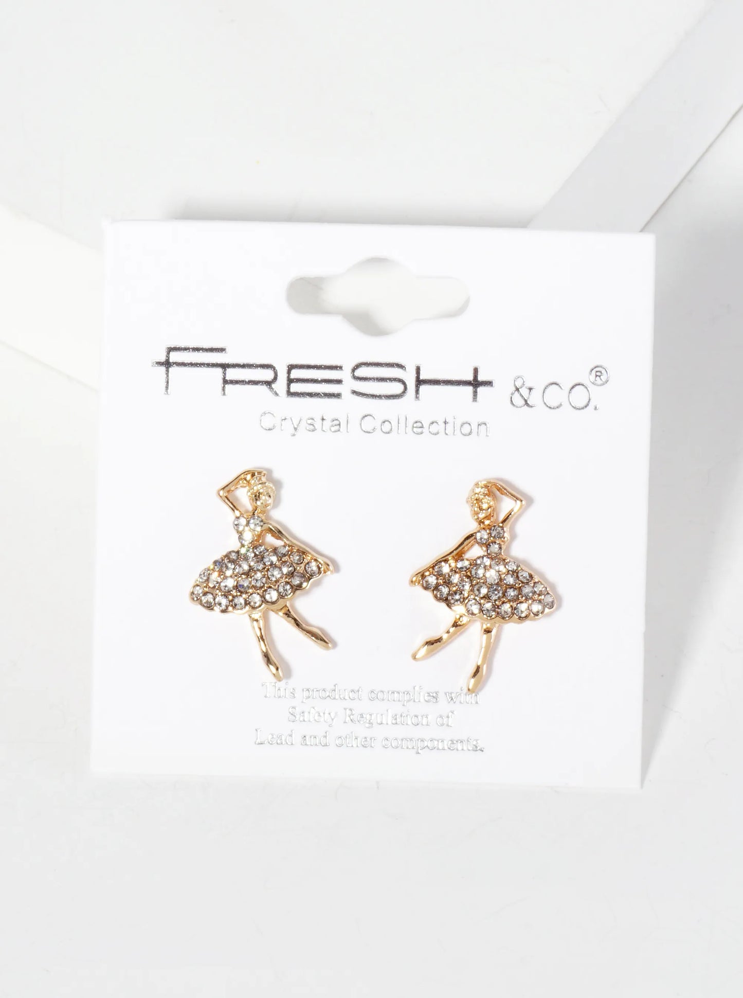 Crystal-Pave Symmetrical Ballerina Stud Earrings