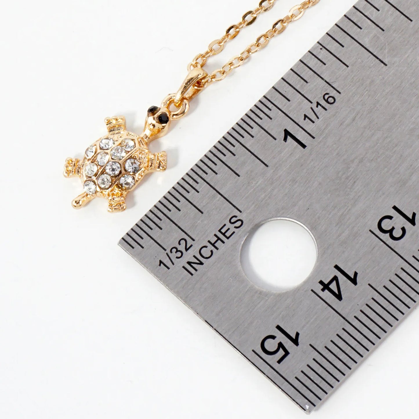Crystal-Pave Turtle Pendant Necklace