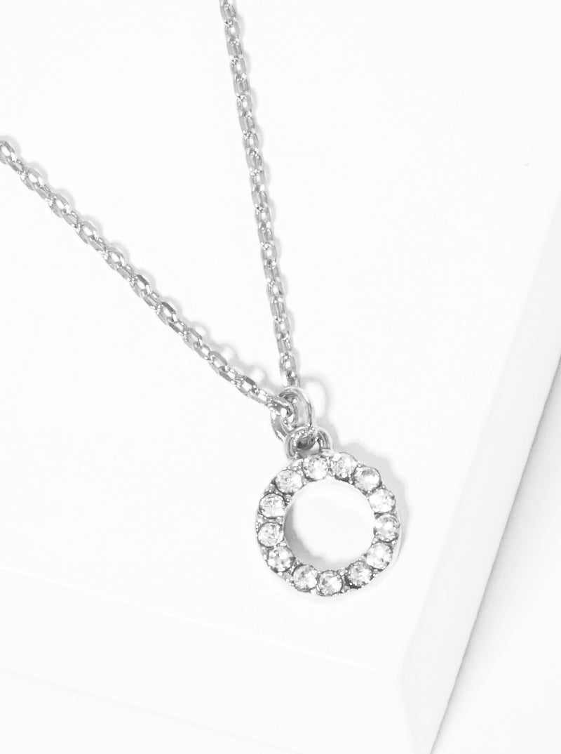 Crystal Pave Circle Pendant Necklace