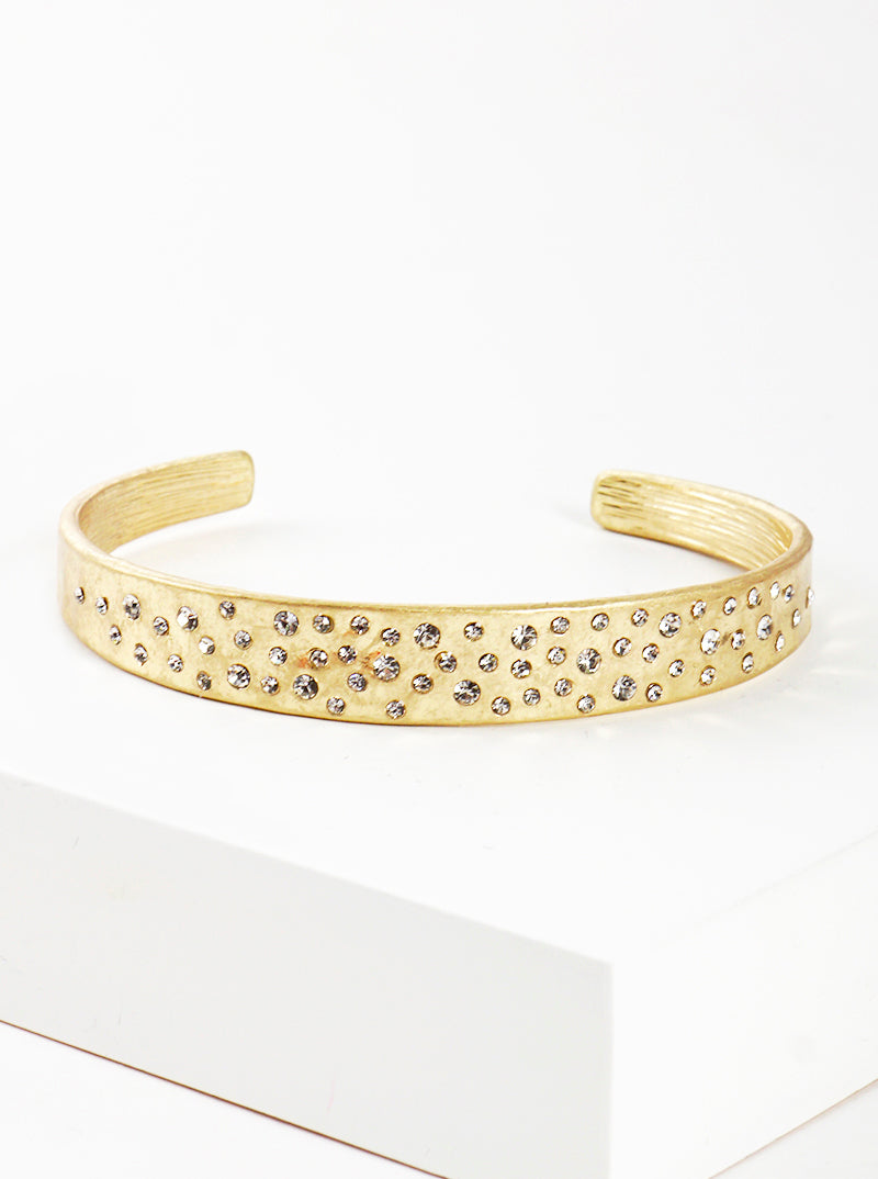 Crystal Pave Metal Cuff Bracelet