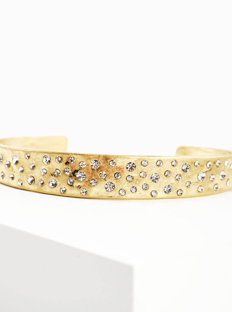 Crystal Pave Metal Cuff Bracelet