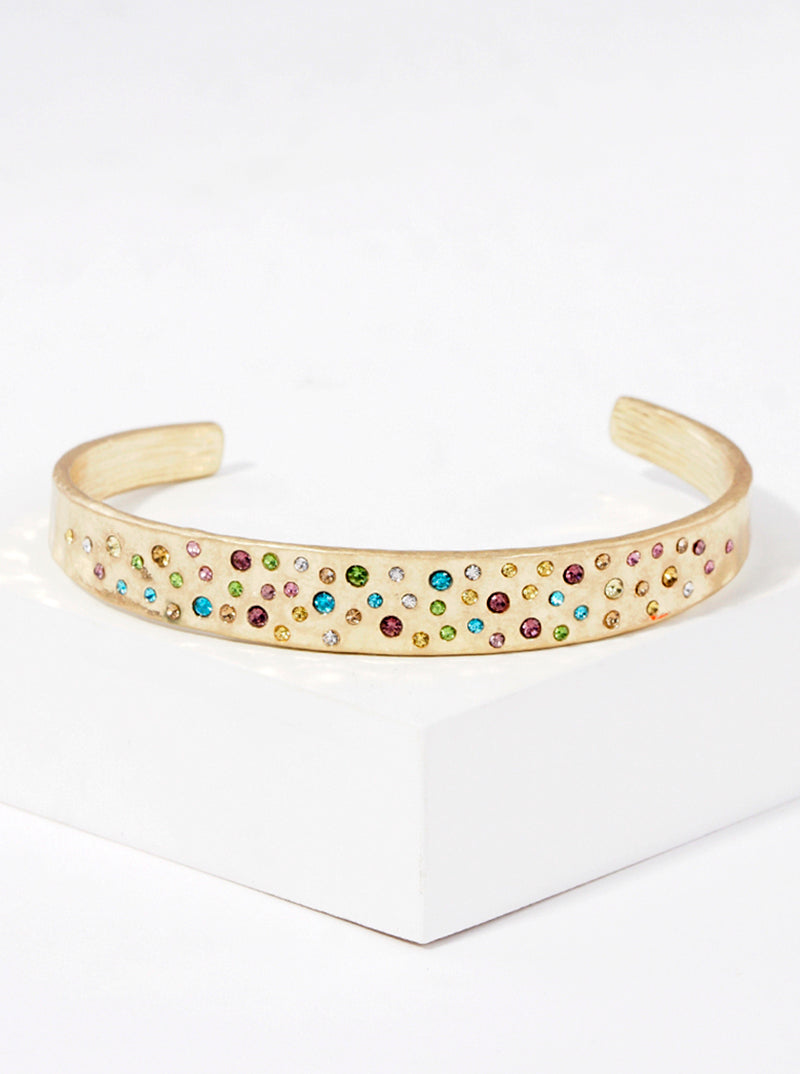 Crystal Pave Metal Cuff Bracelet