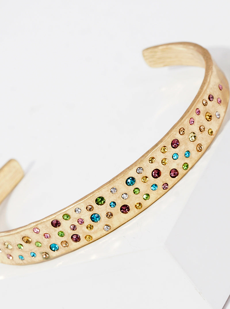 Crystal Pave Metal Cuff Bracelet