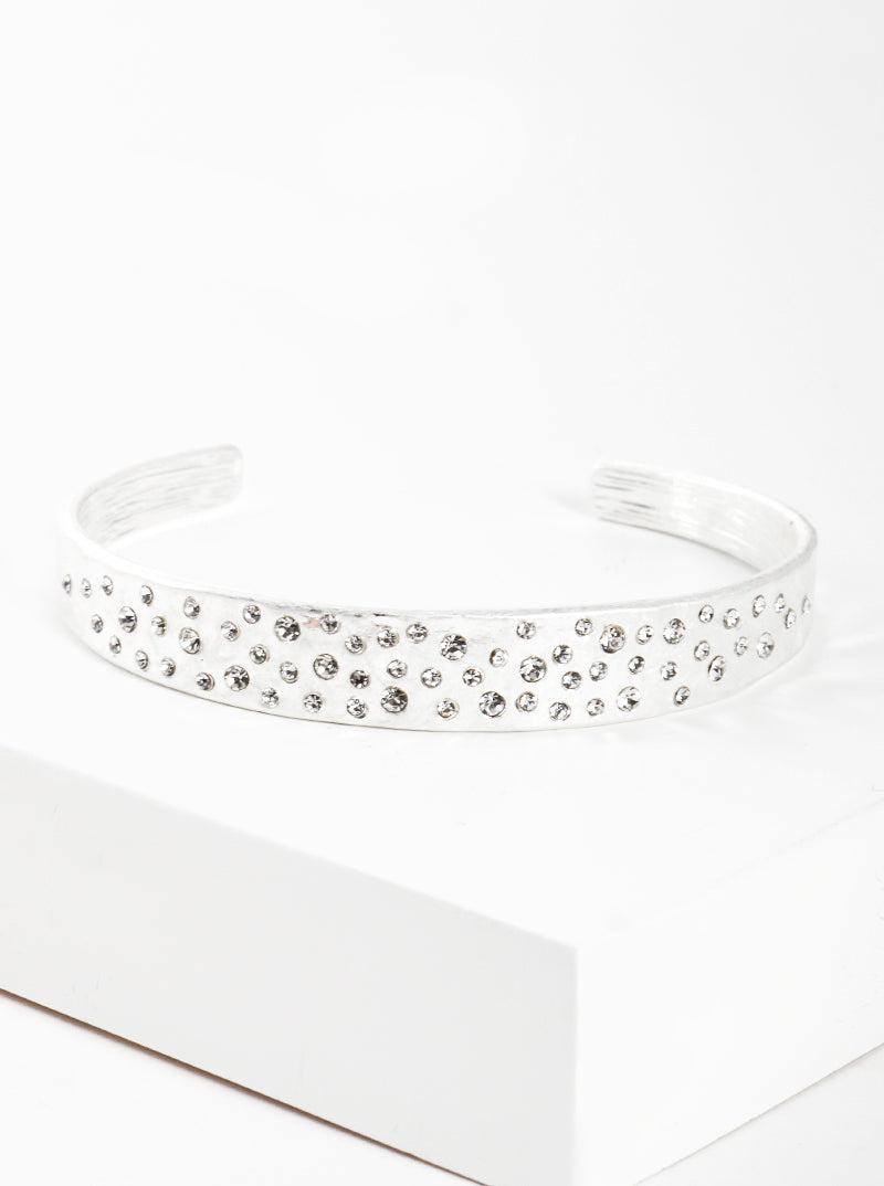 Crystal Pave Metal Cuff Bracelet