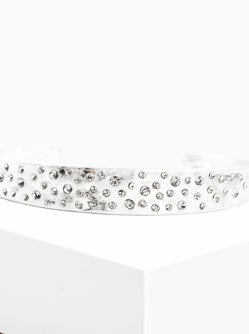 Crystal Pave Metal Cuff Bracelet
