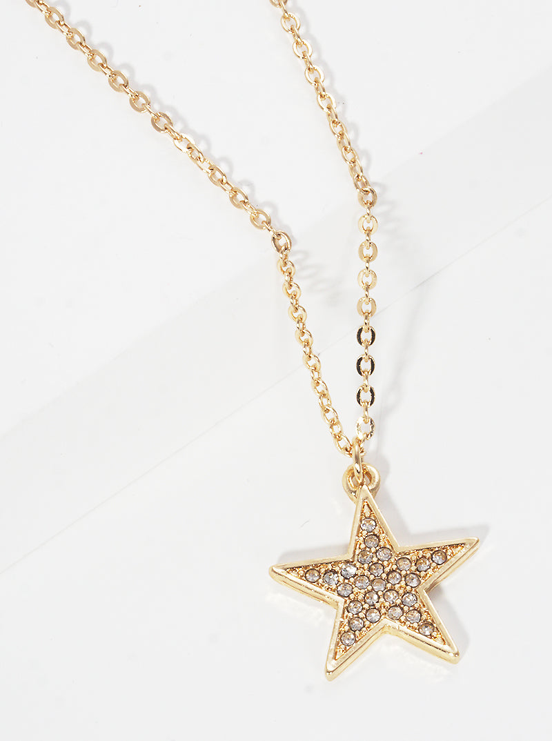 Crystal Pave Star Pendant Necklace