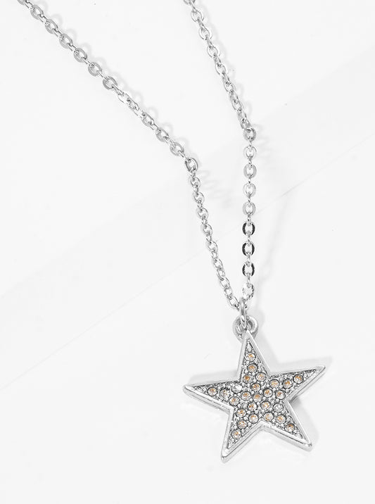 Crystal Pave Star Pendant Necklace