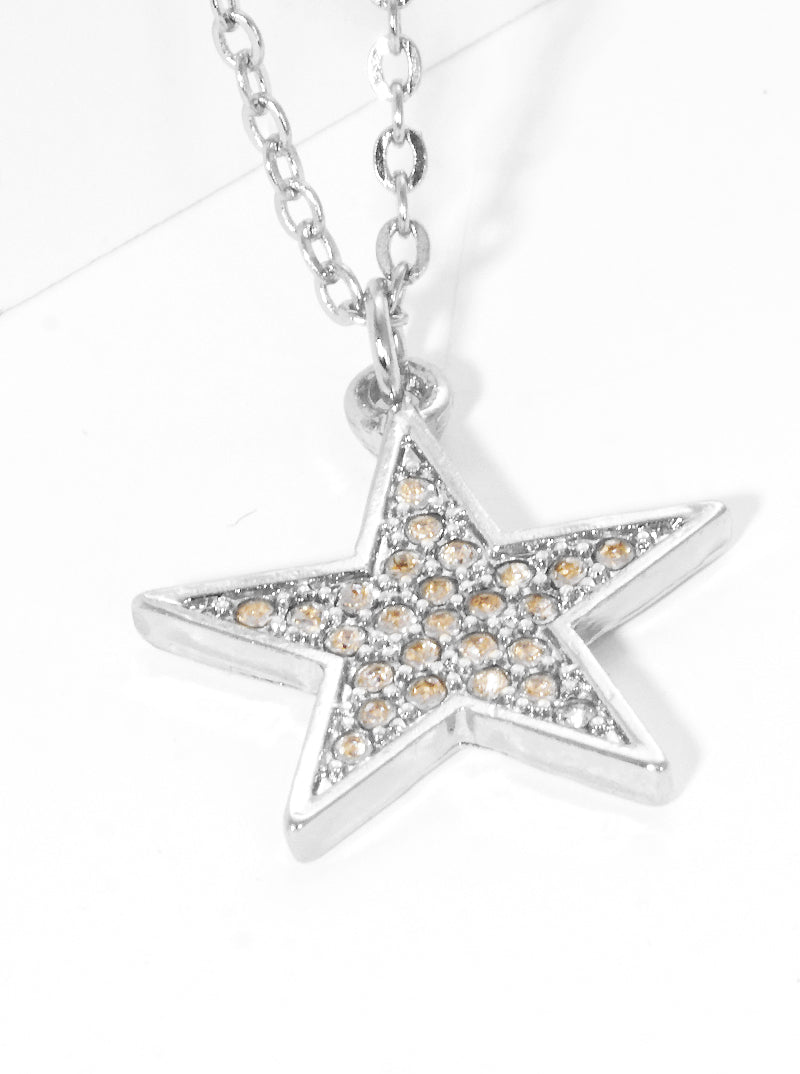 Crystal Pave Star Pendant Necklace