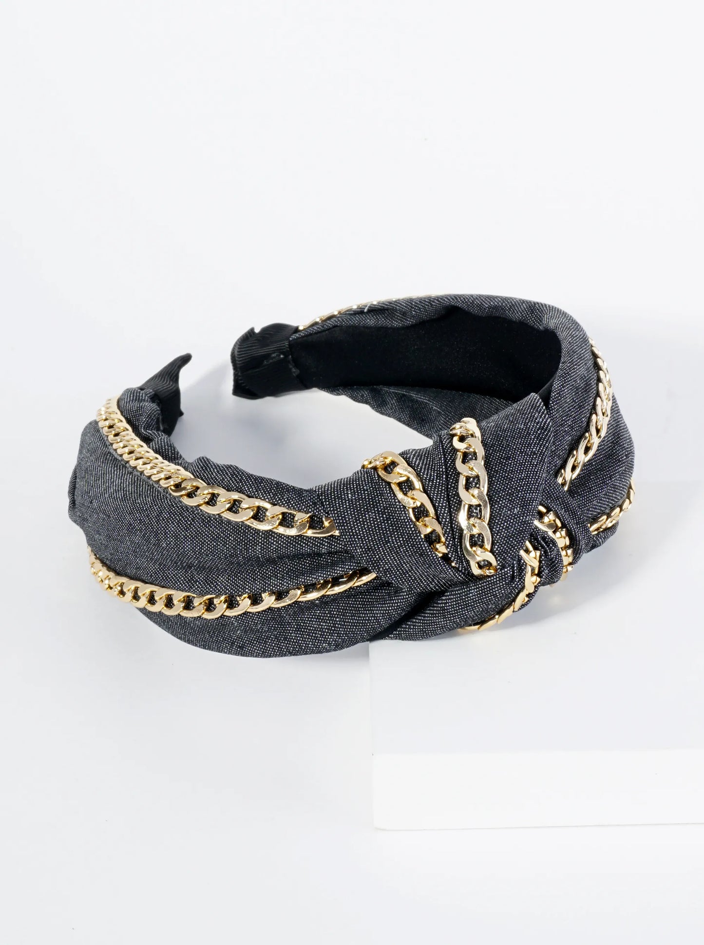 Cuban Link Chain Wrapped Top Knotted Headband