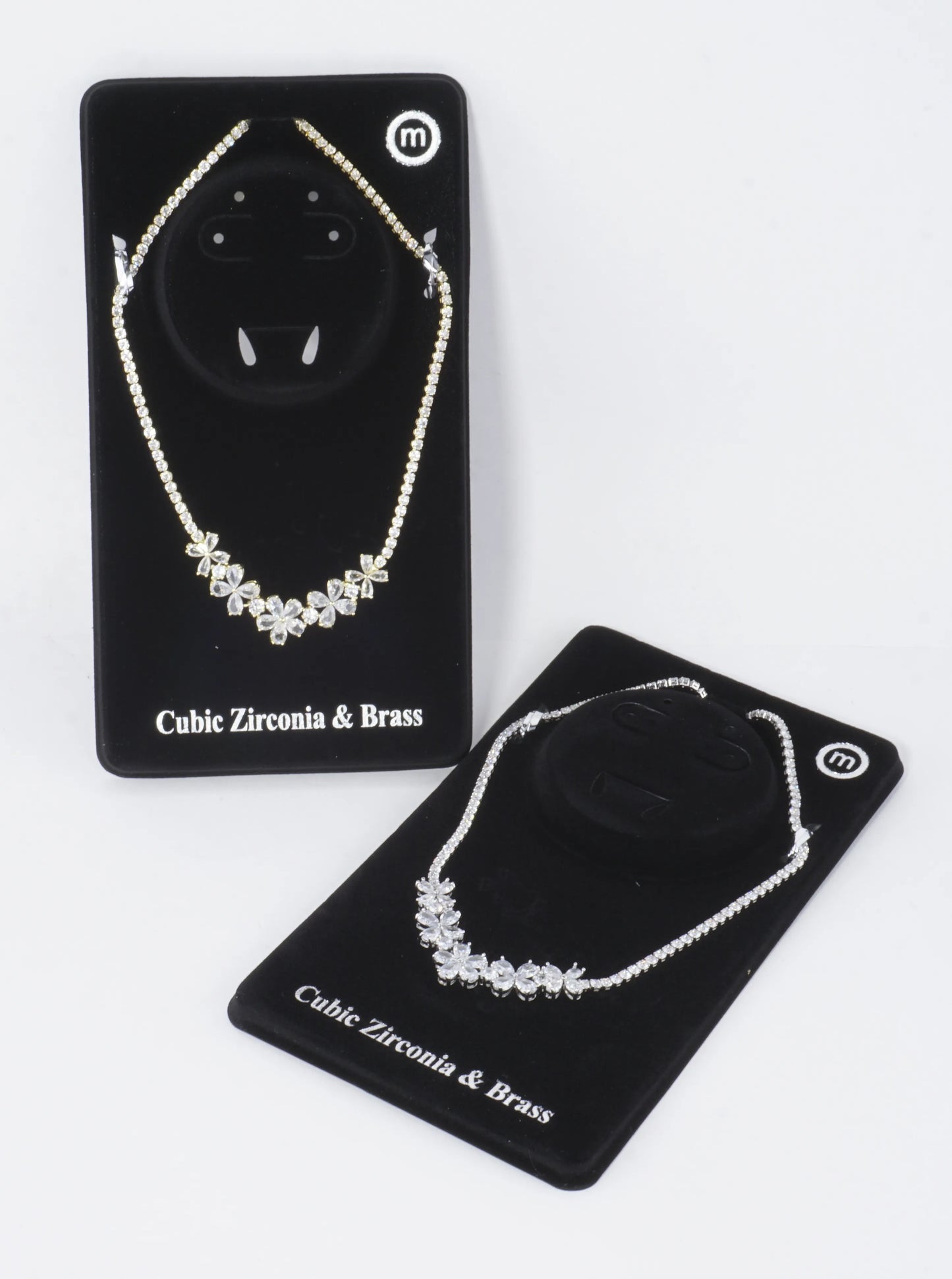 Cubic Zirconia Blossom Cluster Tennis Necklace