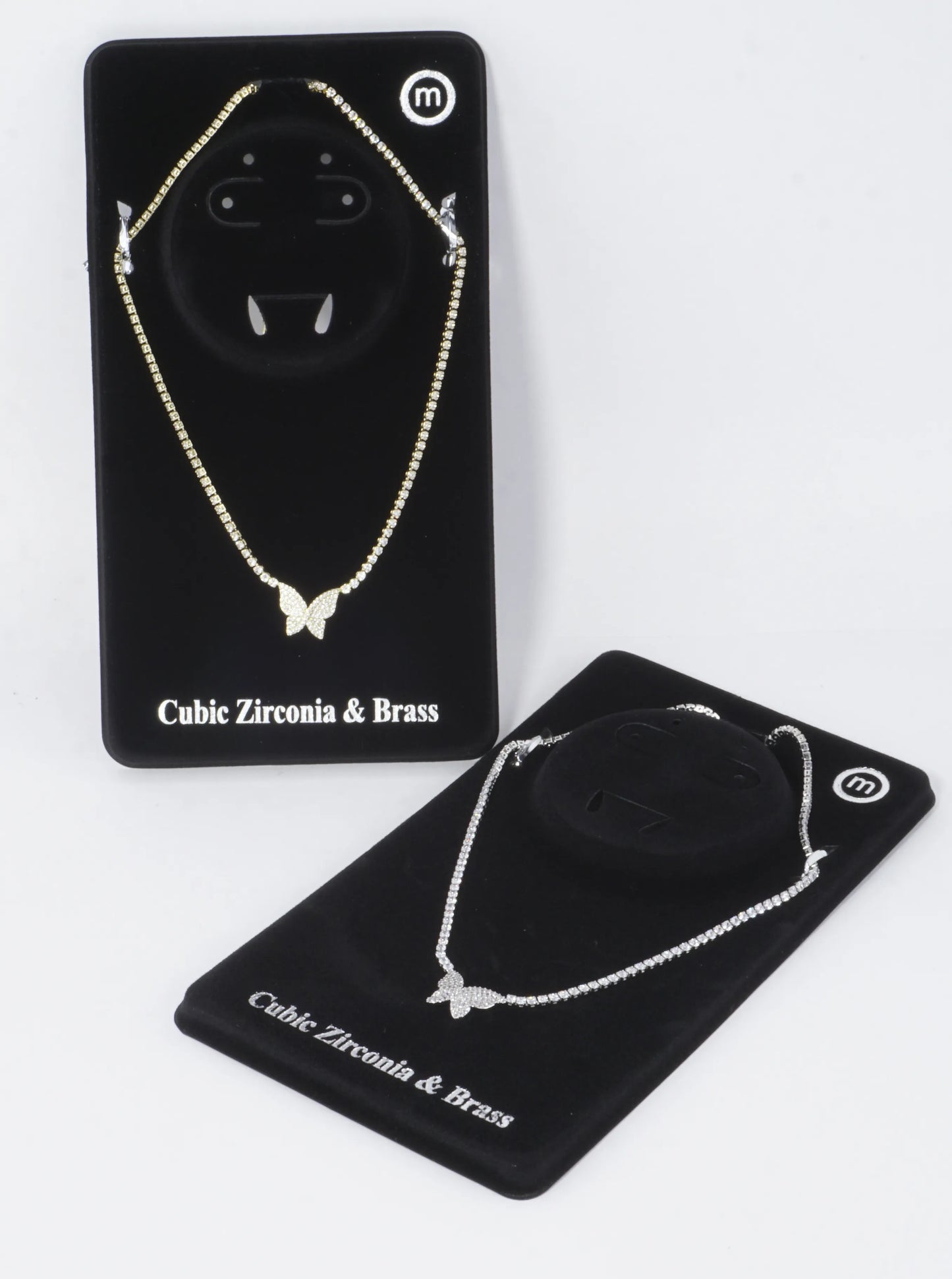 Cubic Zirconia Butterfly Pave Tennis Necklace