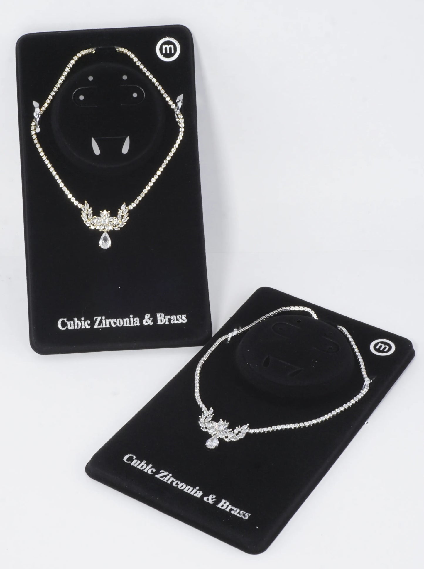 Cubic Zirconia Floral Vine Pear Drop Necklace