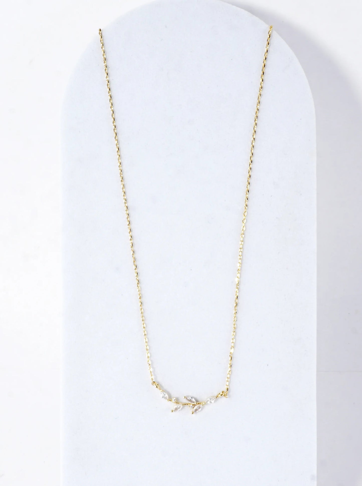 Cubic Zirconia Marquise Vine Branch Necklace