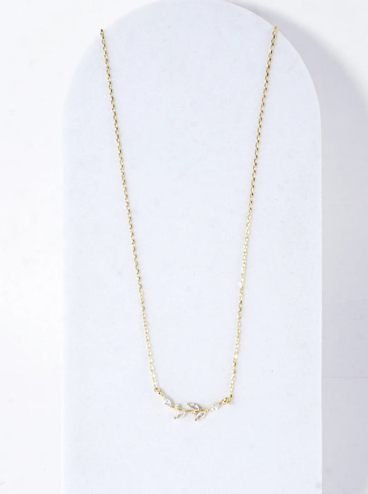 Cubic Zirconia Marquise Vine Branch Necklace