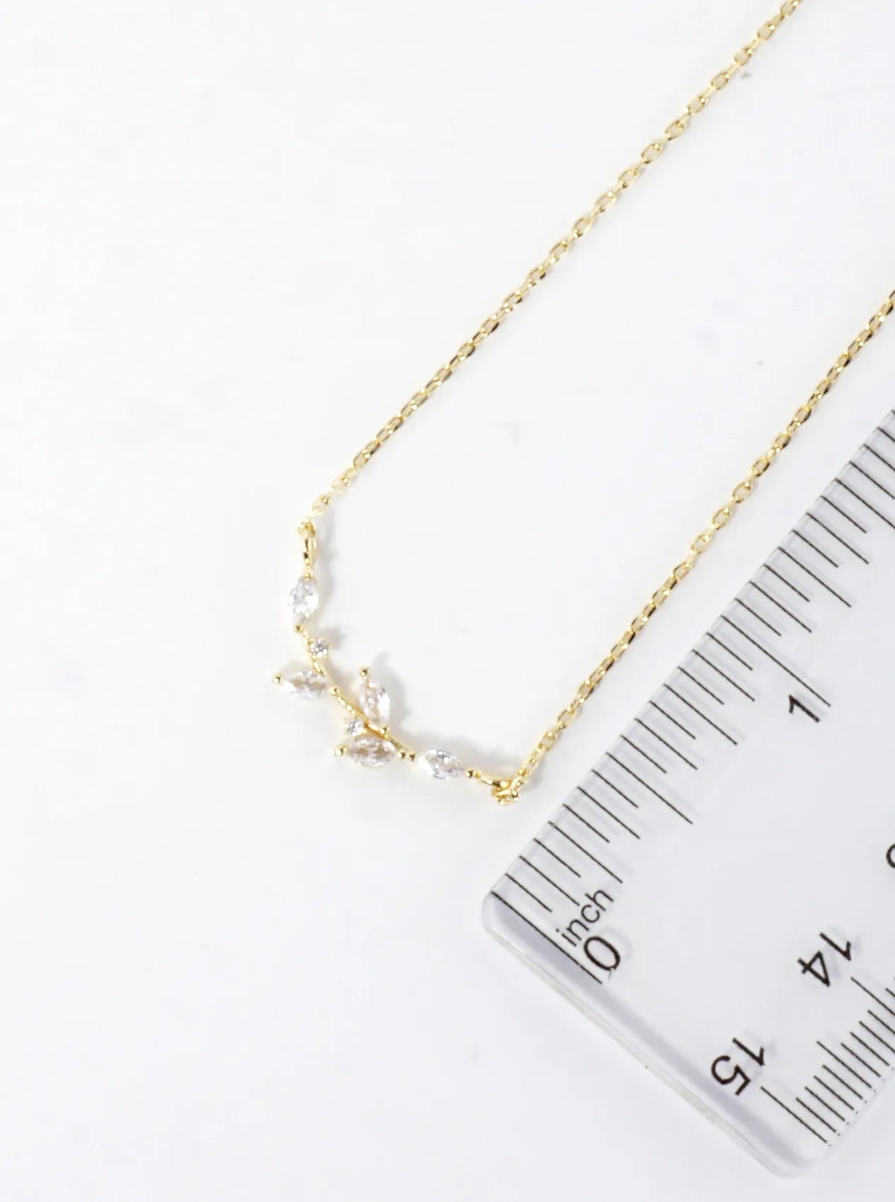 Cubic Zirconia Marquise Vine Branch Necklace