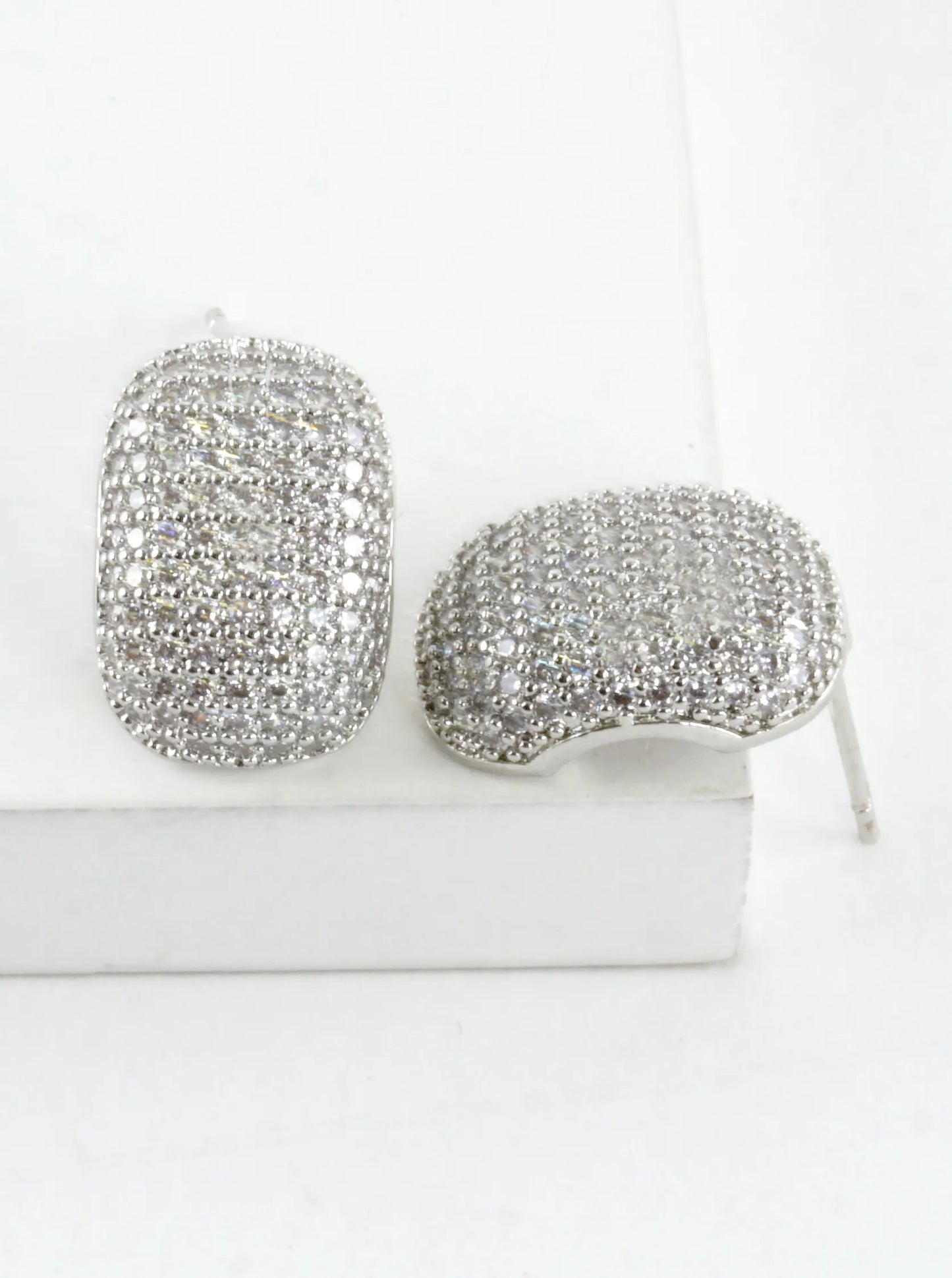 Cubic Zirconia Micro Pave Huggie Hoop Earrings