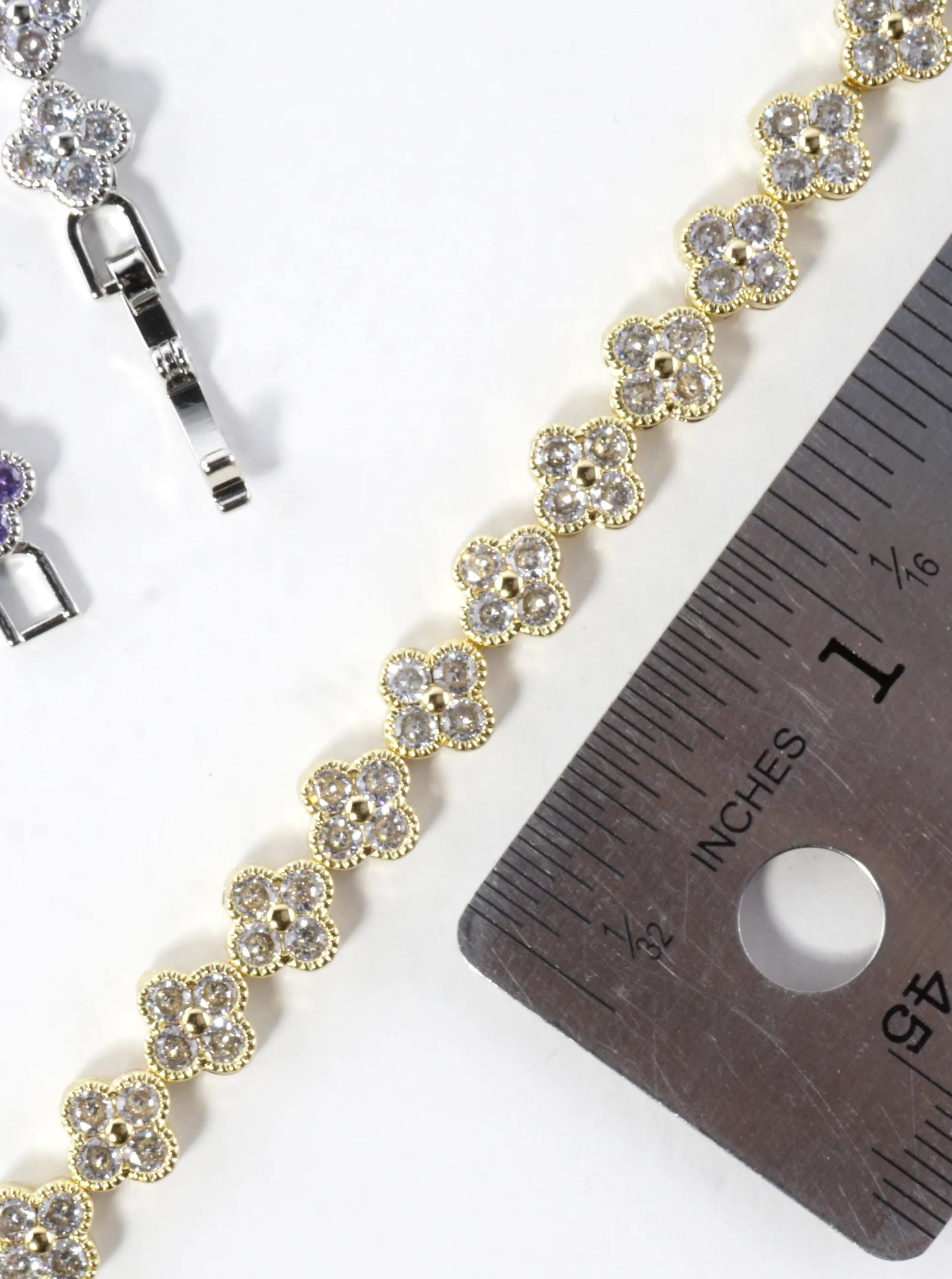 Cubic Zirconia Pave Brass Tennis Bracelet