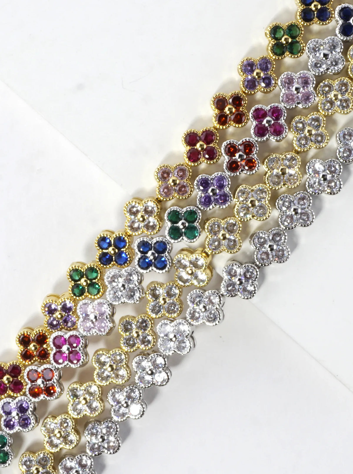 Cubic Zirconia Pave Brass Tennis Bracelet