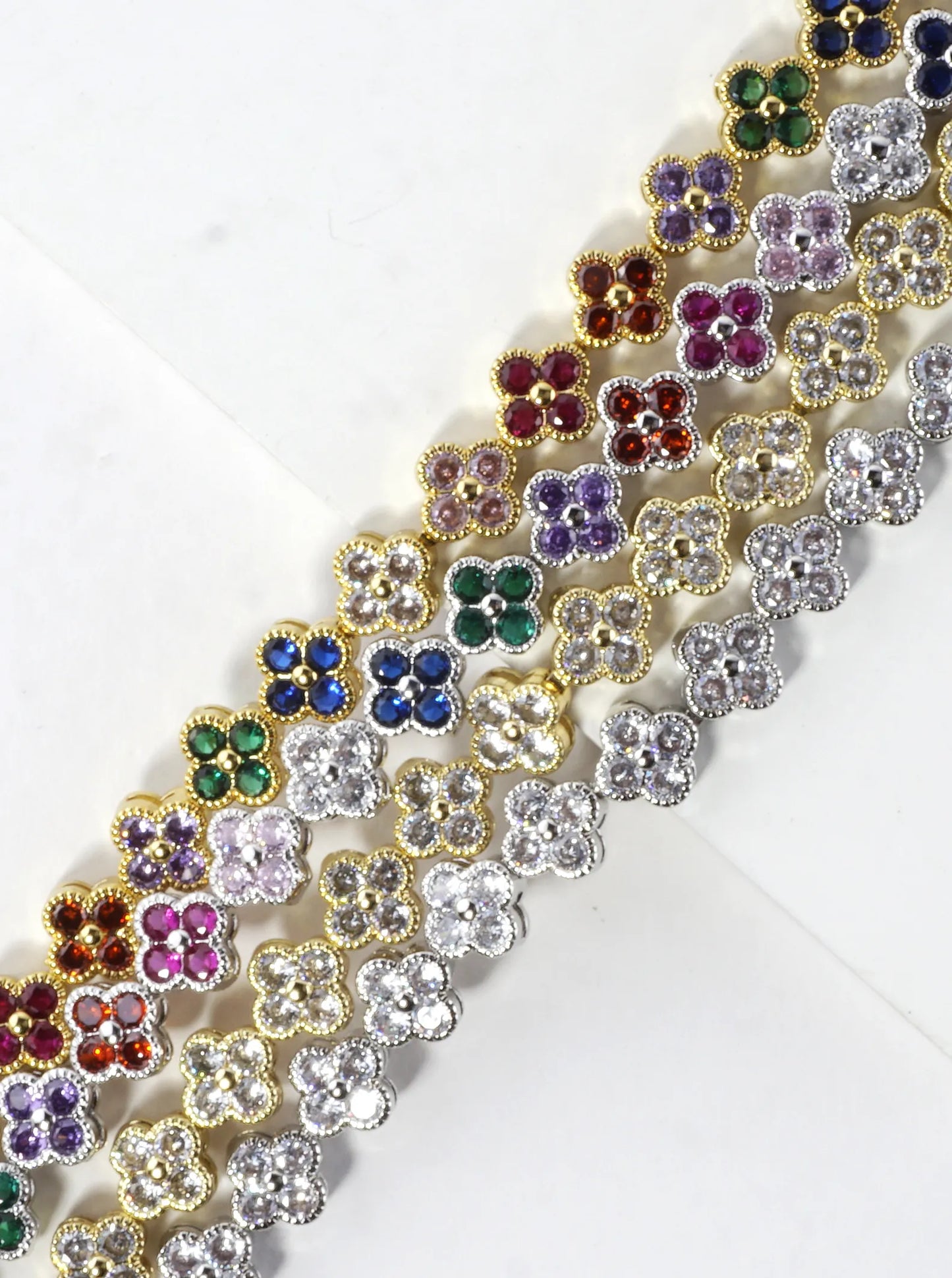 Cubic Zirconia Pave Brass Tennis Bracelet