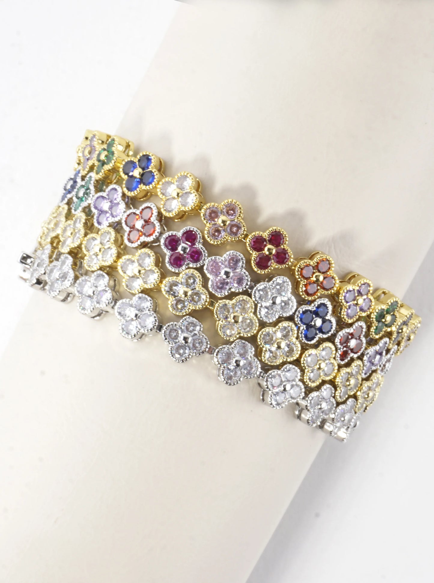 Cubic Zirconia Pave Brass Tennis Bracelet