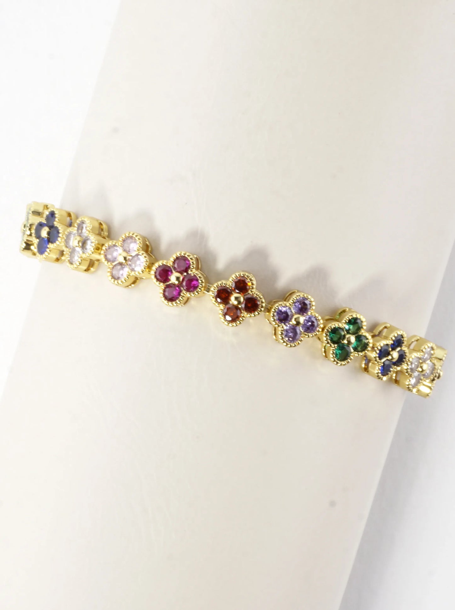 Cubic Zirconia Pave Brass Tennis Bracelet
