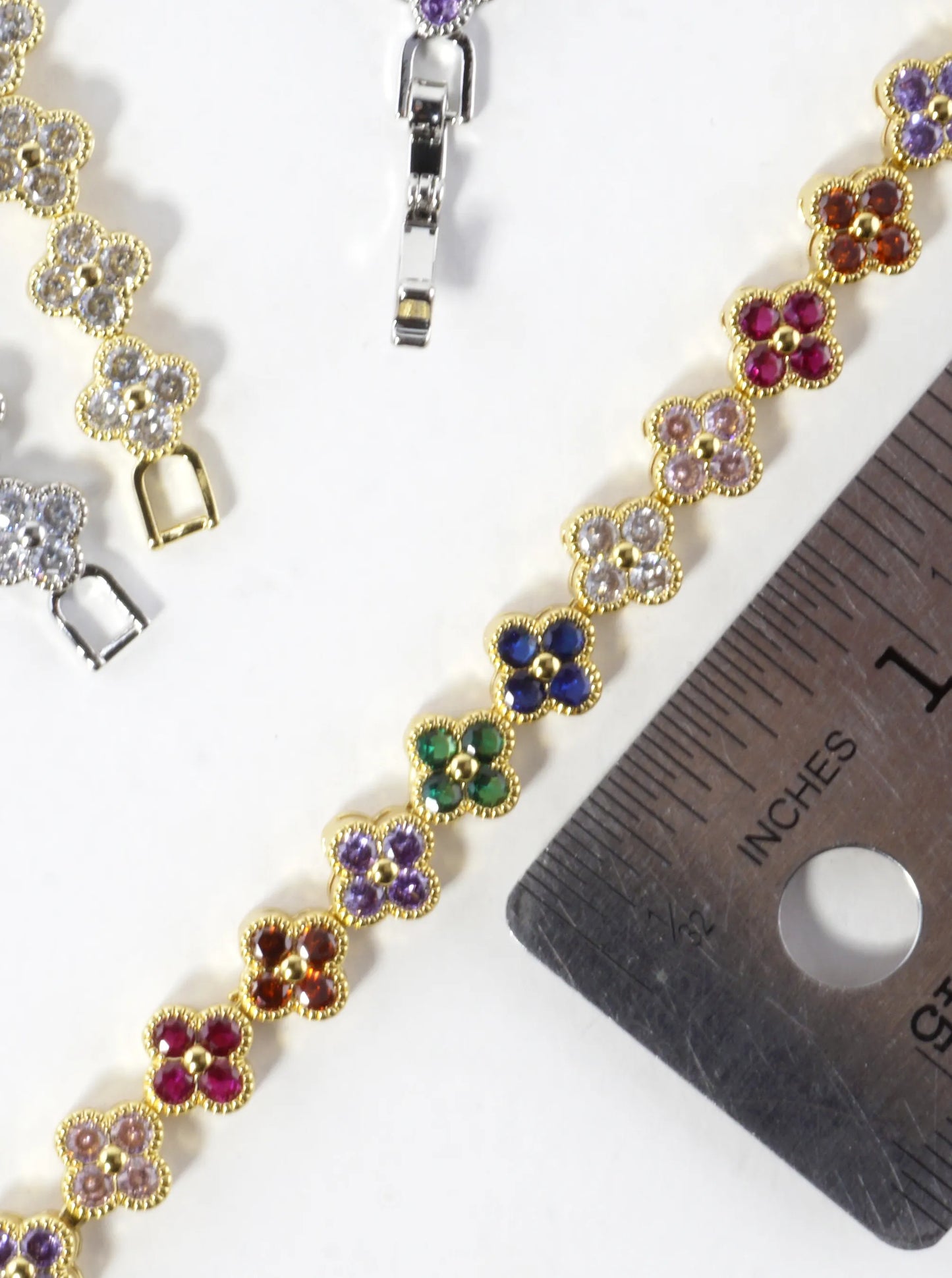 Cubic Zirconia Pave Brass Tennis Bracelet