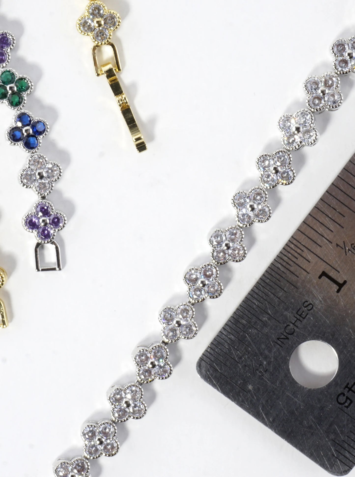 Cubic Zirconia Pave Brass Tennis Bracelet