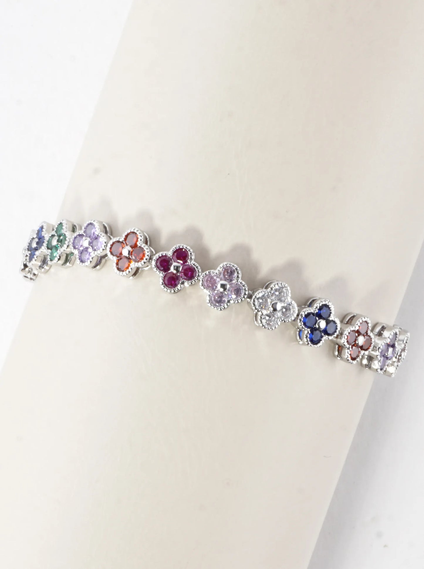 Cubic Zirconia Pave Brass Tennis Bracelet