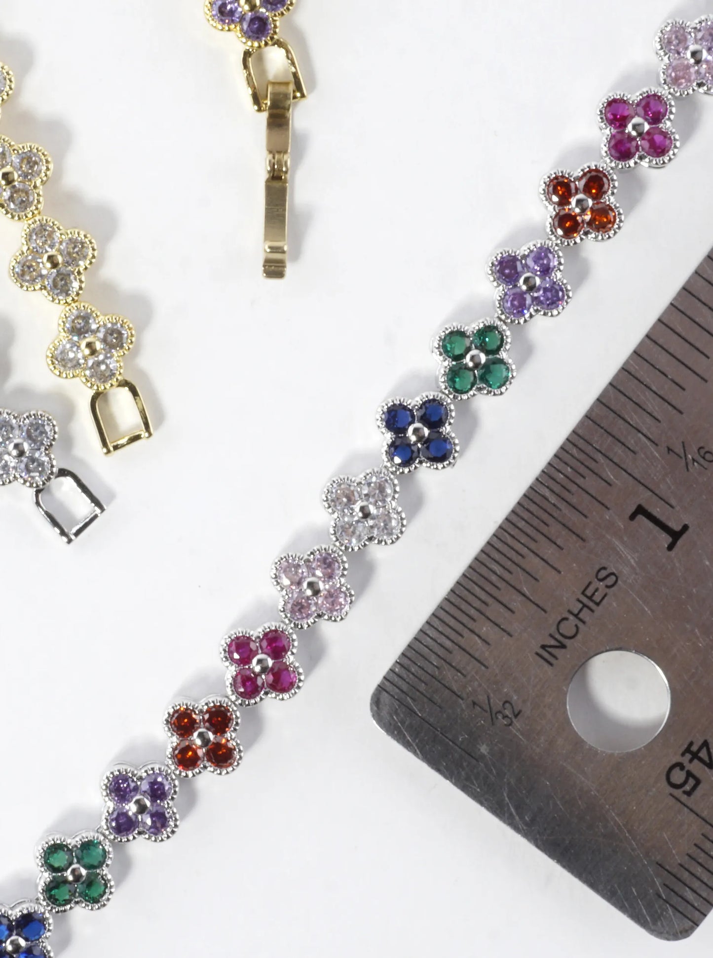 Cubic Zirconia Pave Brass Tennis Bracelet