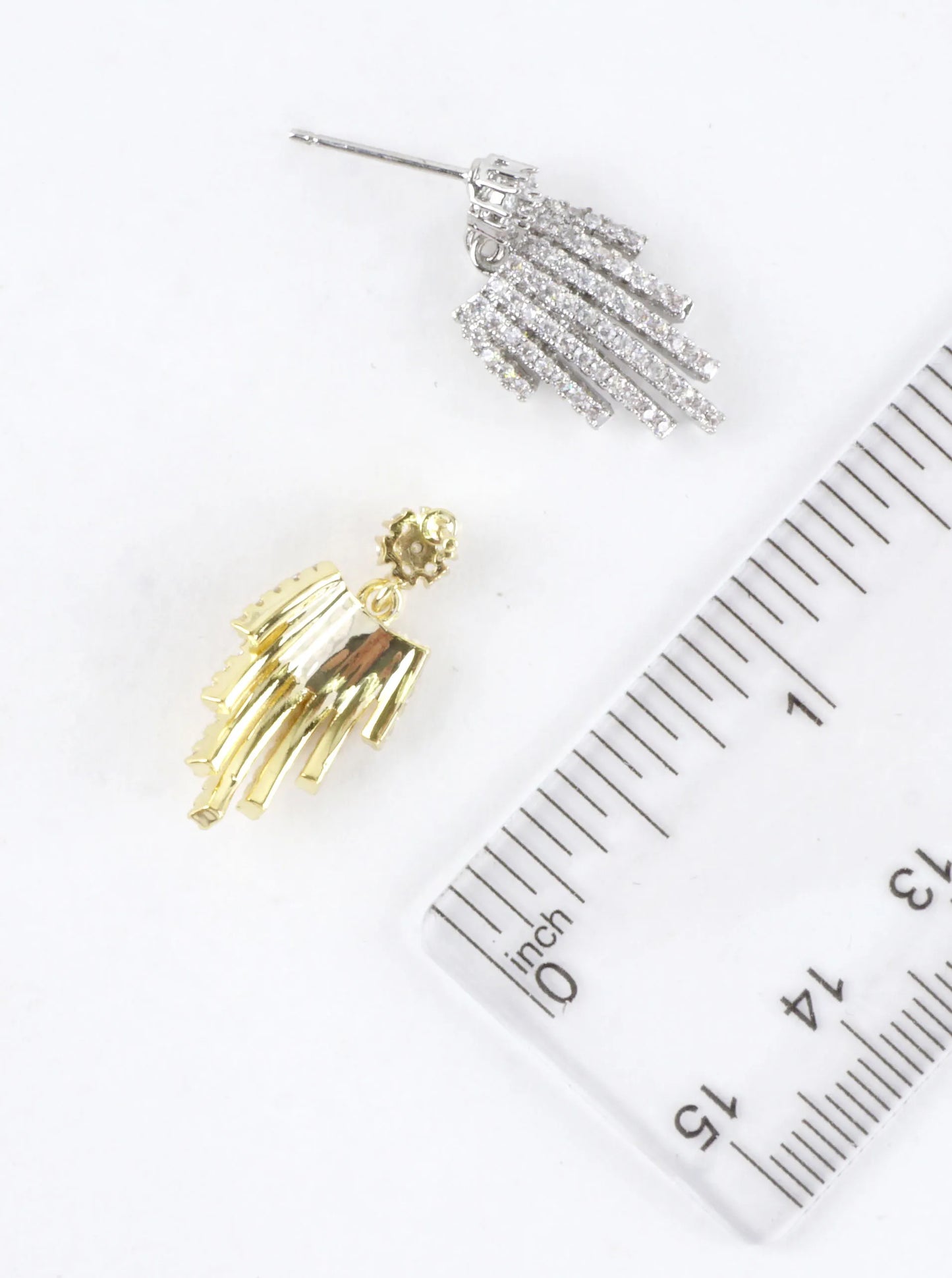 Cubic Zirconia Pave Cascade Fringe Drop Earrings