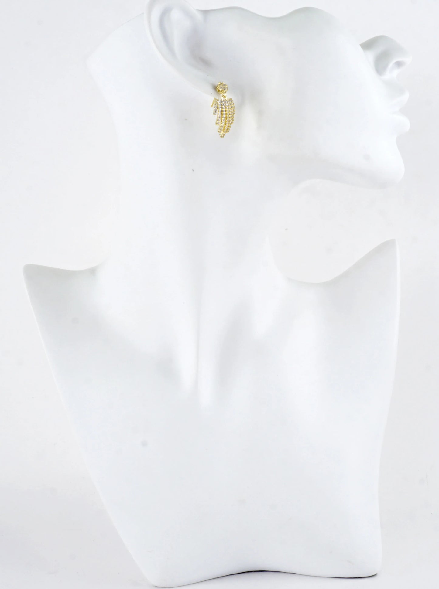 Cubic Zirconia Pave Cascade Fringe Drop Earrings