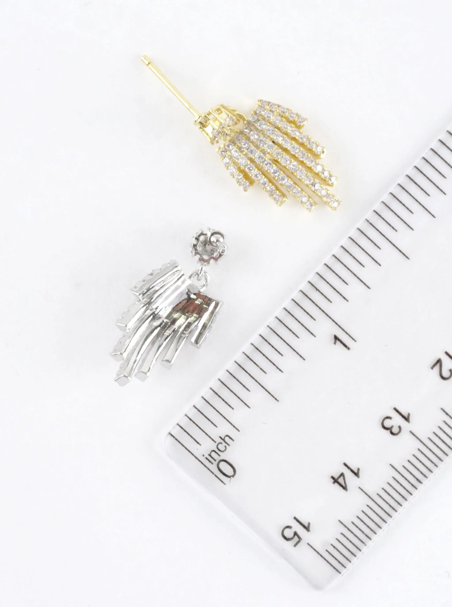 Cubic Zirconia Pave Cascade Fringe Drop Earrings