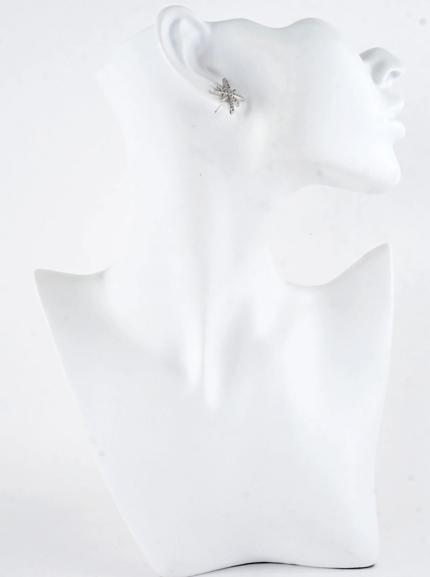 Cubic Zirconia Pave Northstar Stud Earrings