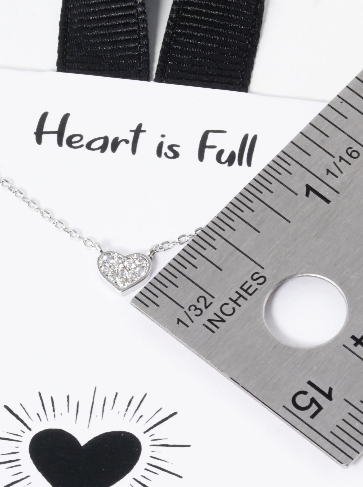 Cubic-Zirconia Pave Tiny Heart Pendant 18K-Gold-Dipped Necklace