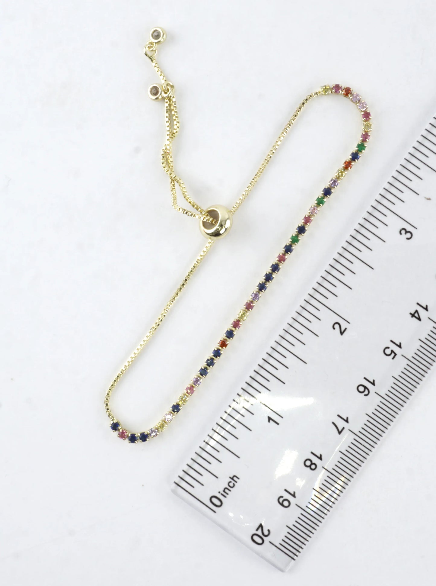 Cubic Zirconia Prong Set 2mm Pull Tie Bracelet