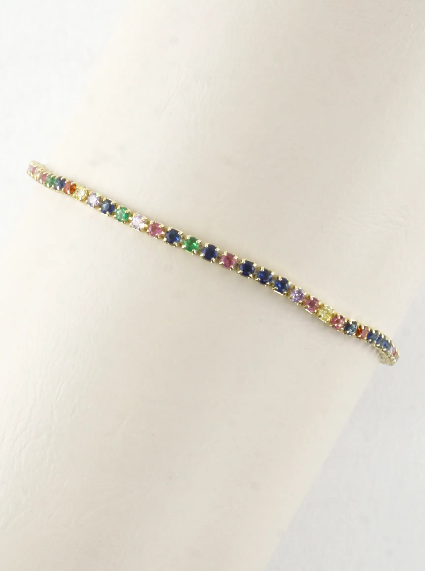 Cubic Zirconia Prong Set 2mm Pull Tie Bracelet