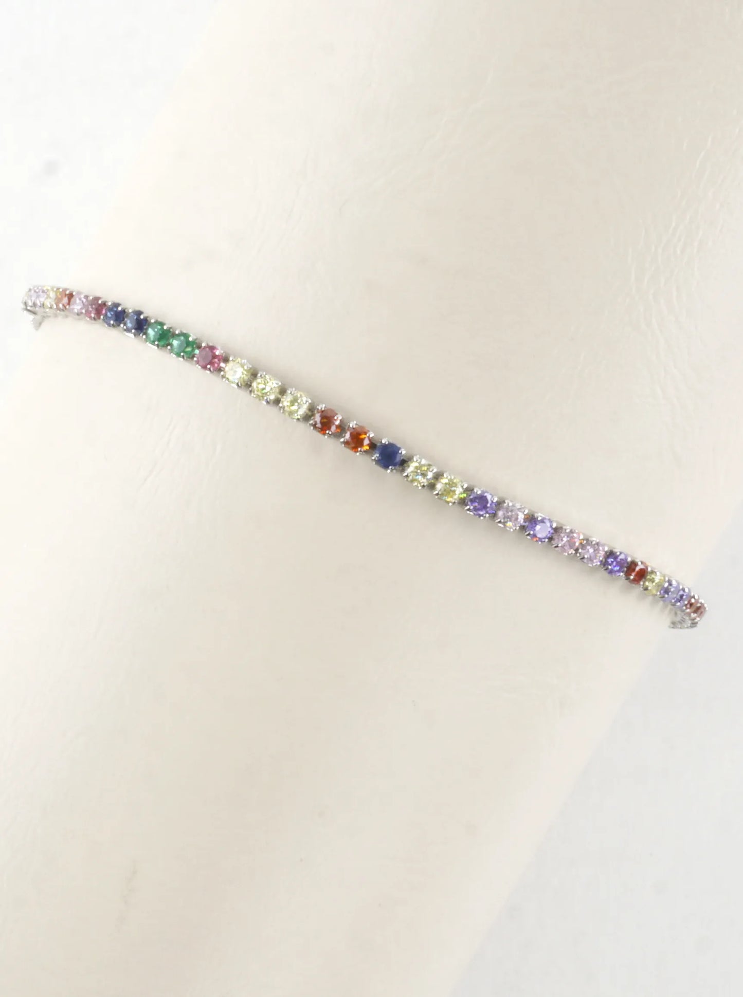 Cubic Zirconia Prong Set 2mm Pull Tie Bracelet