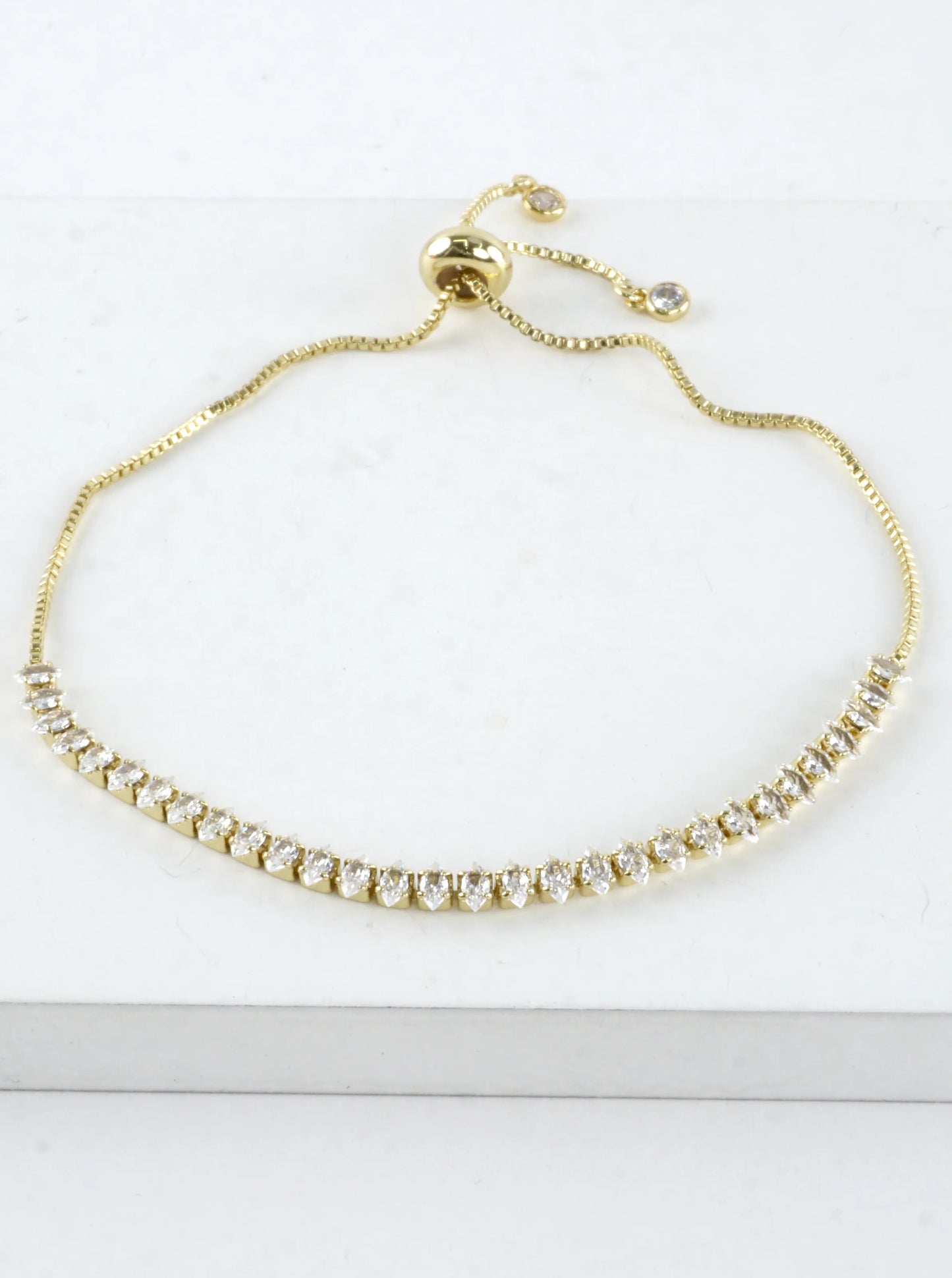 Cubic Zirconia Prong Set 3mm Pull Tie Bracelet