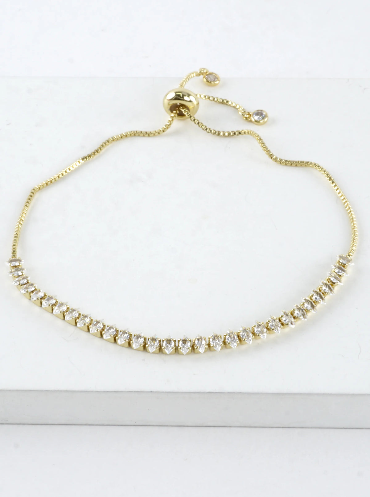 Cubic Zirconia Prong Set 3mm Pull Tie Bracelet