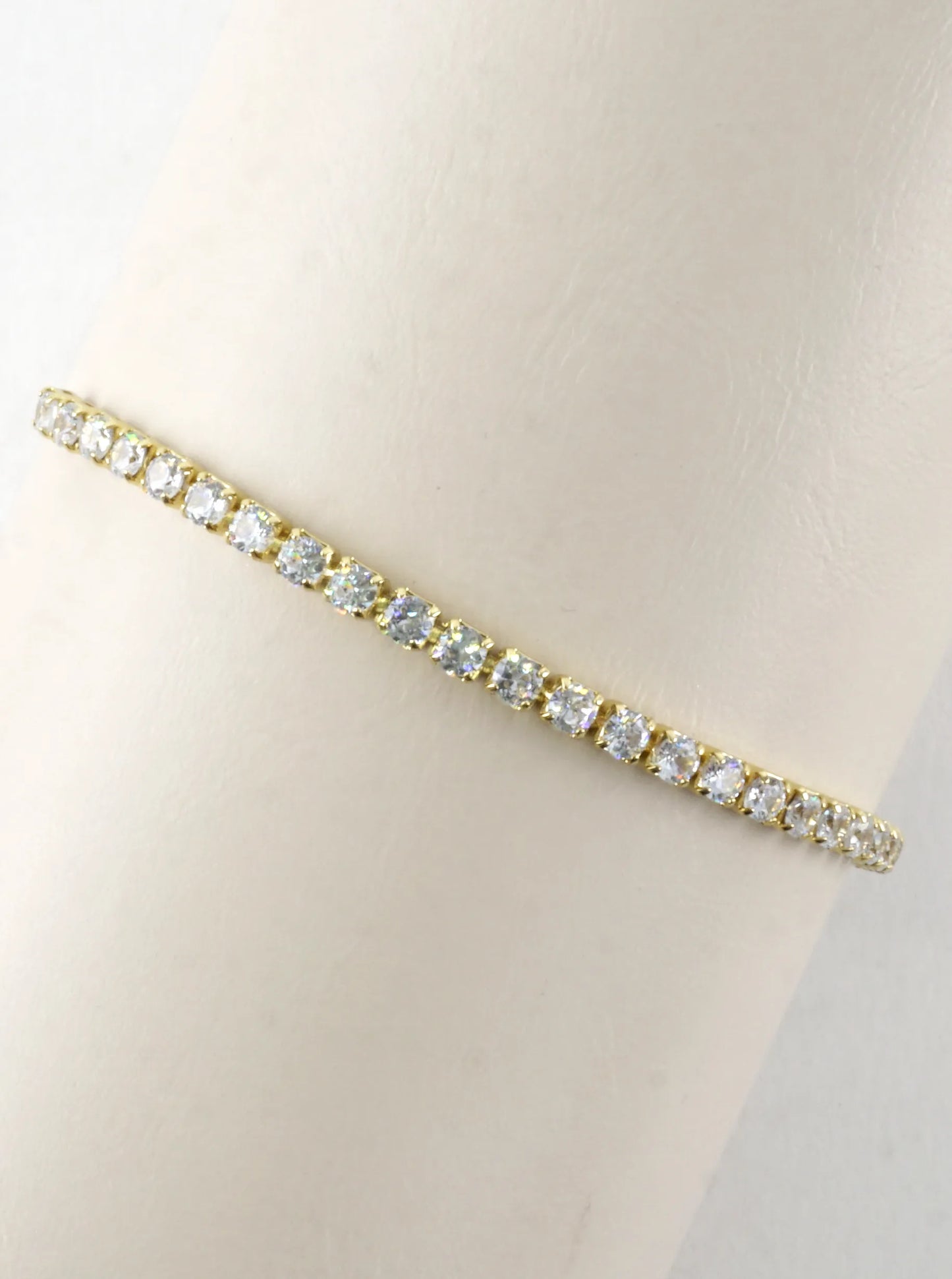 Cubic Zirconia Prong Set 3mm Pull Tie Bracelet