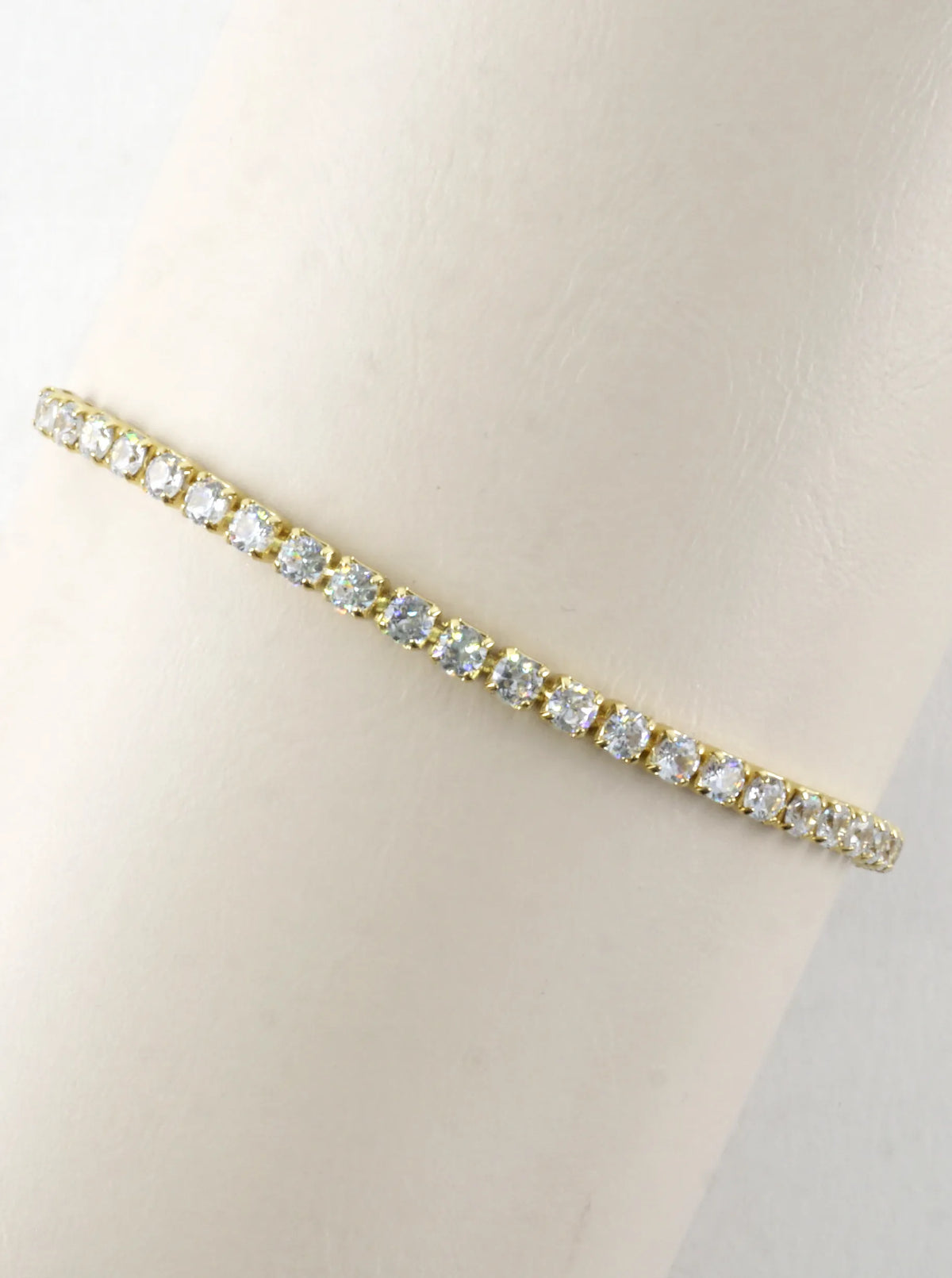 Cubic Zirconia Prong Set 3mm Pull Tie Bracelet